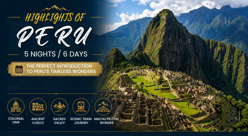 Peru tour package with Machu Picchu, Cusco, Sacred Valley and scenic train experience